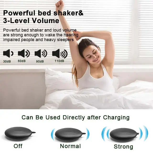 Electronic Snooze Alarm Clock Vibration Minimalist Tabletop Led Digital Clock With Vibrator