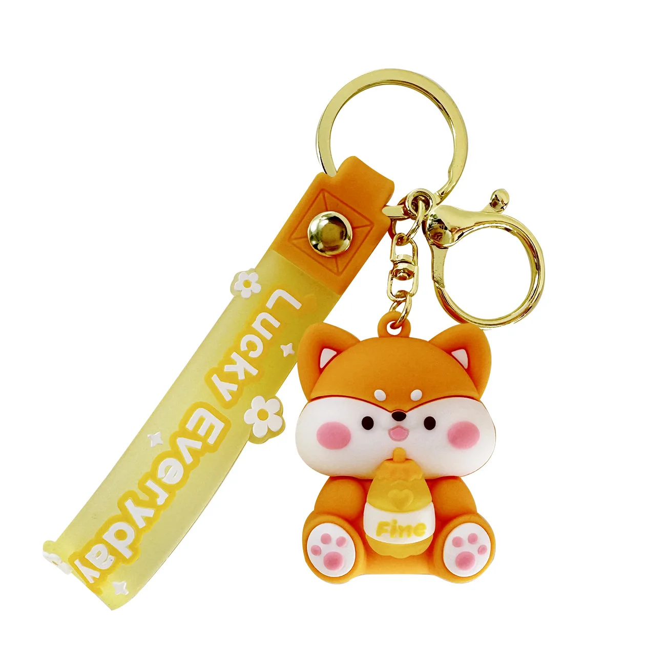 Cartoon character key chain schoolbag pendant small gift soft plastic doll rubber key chain doll toy