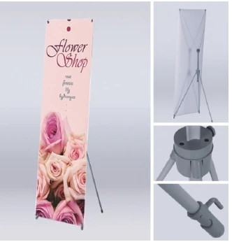 X Banner Stand Customized X Stand Display Banner  tripod banner Aluminum   CMYK Digital Printing