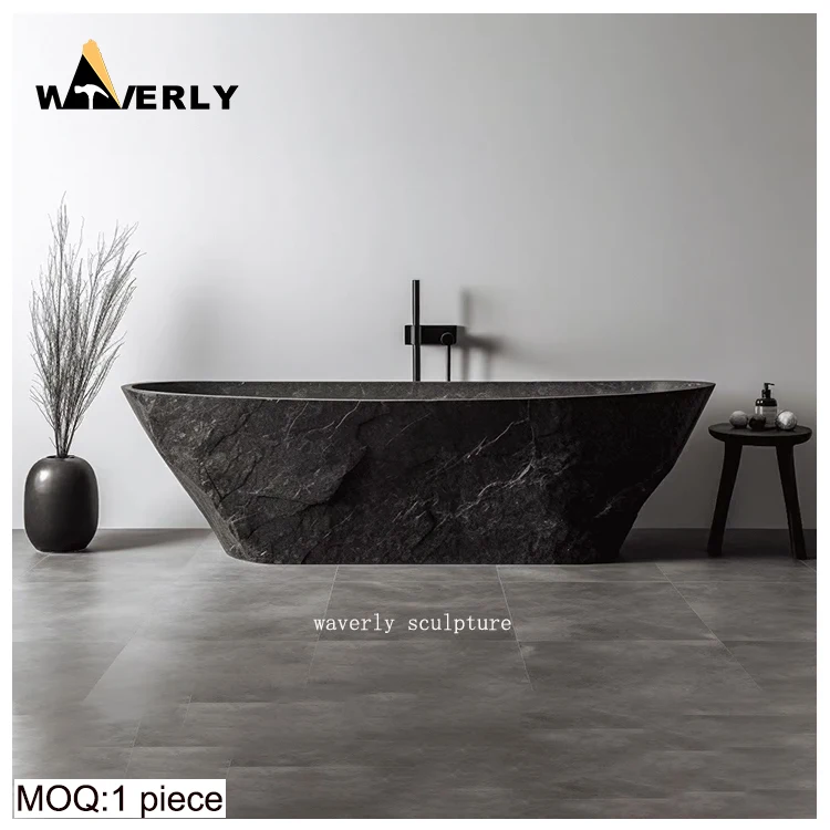 European Style Modern Outdoor Natural Stone Bathtub Hotel Villa Bathroom Freestanding Stone Bathtub High Quality Marble Bathtub