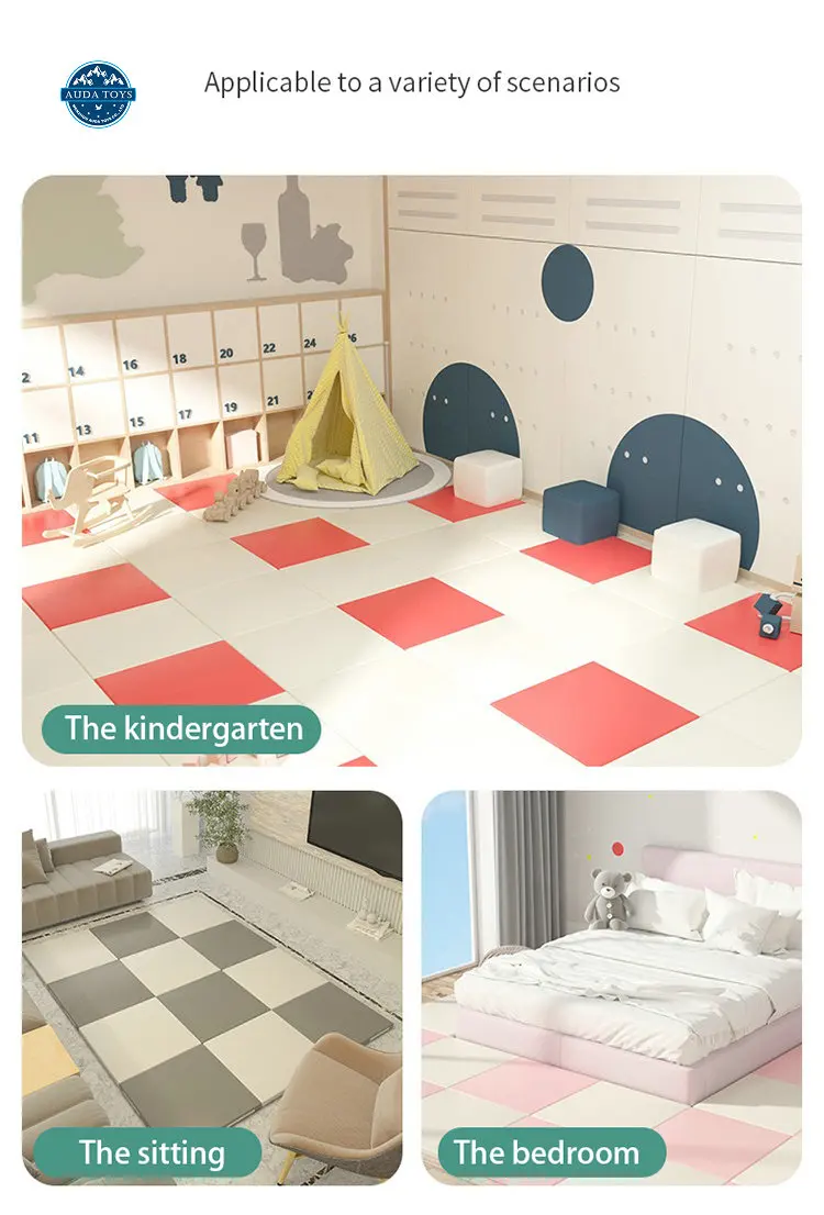 Customs Wholesales Square Waterproof Soft Baby play GYM floor XPE mat for kids Child