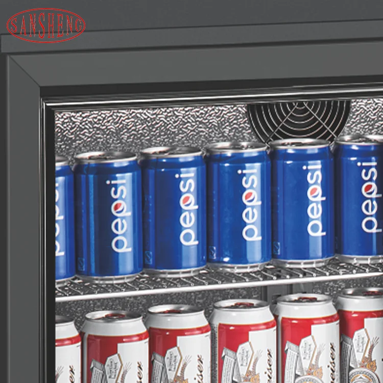 Custom Commercial Black 208l Small Mini Cooler Glass Door Display Fridge