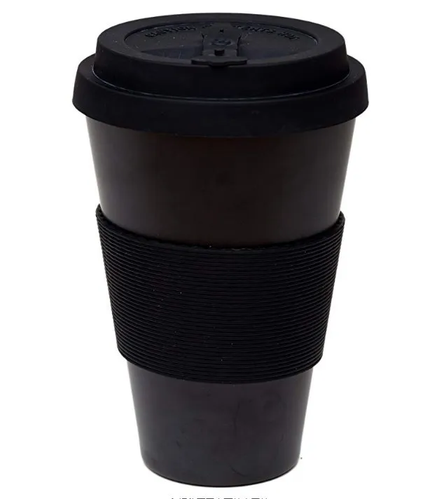 Reusable Bamboo Fiber Coffee Cup 400ml/14oz Natural Organic Eco-Friendly Travel Mug