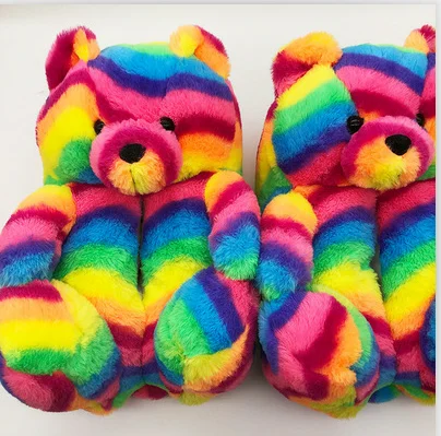 2021 New Arrivals Summer Fashion Bear Soft Warm PP Cotton Sandals Fluffy Slippers For Women slides