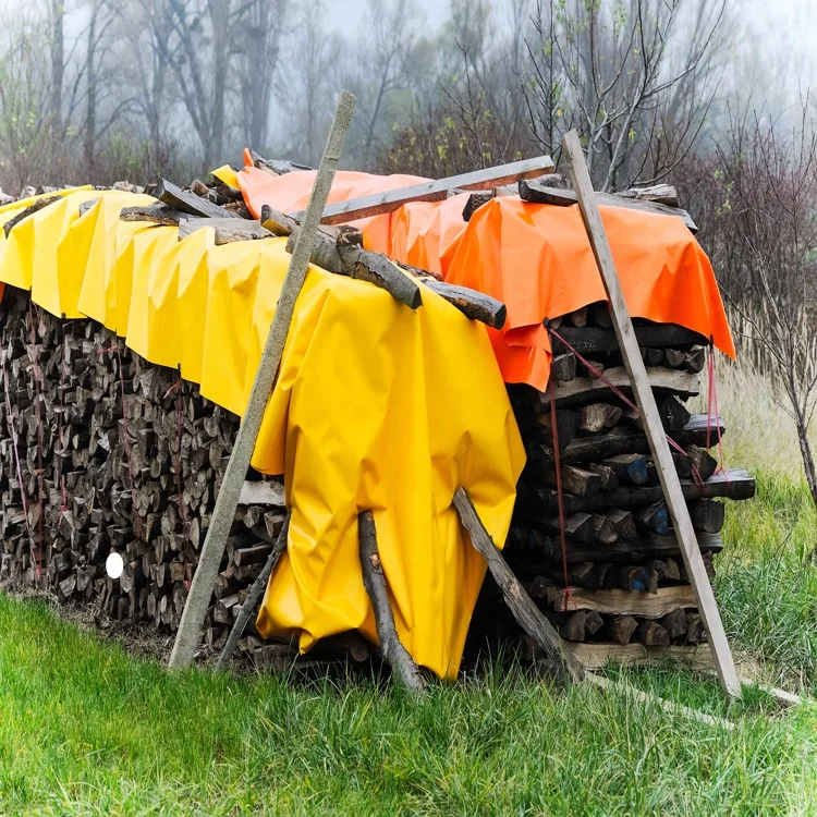 
Orange Waterproof Tent Tarp PP Coated Custom Plastic PE Tarpaulin Woven Fabric for Truck Cover 