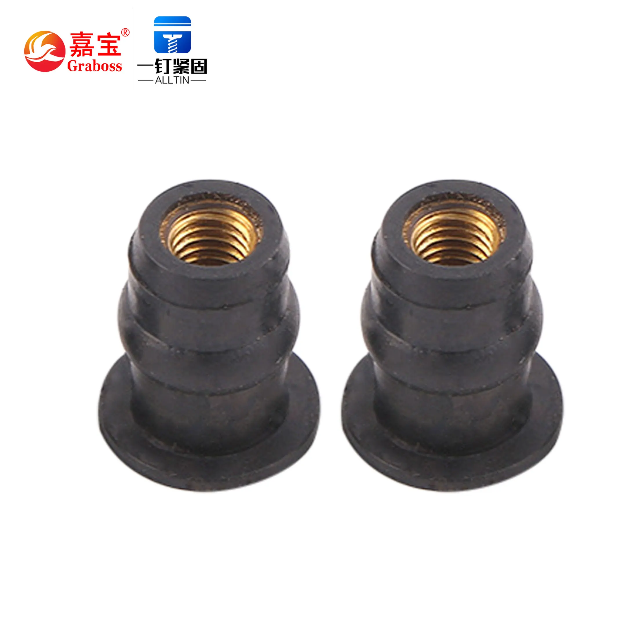 Hardware Fasteners Brass Nut Supply EPDM Rubber Nut 10-32 M5 Motorcycle Modified Windshield Brass Nut Support Custom