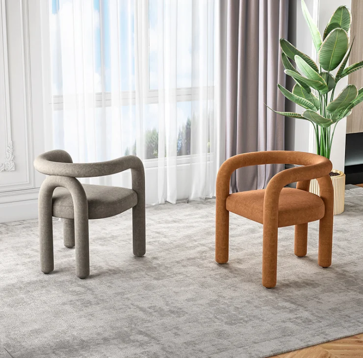 2024 Modern Arm Chair Special-shaped Curved Pipe Curved Living Room Chair Luxury