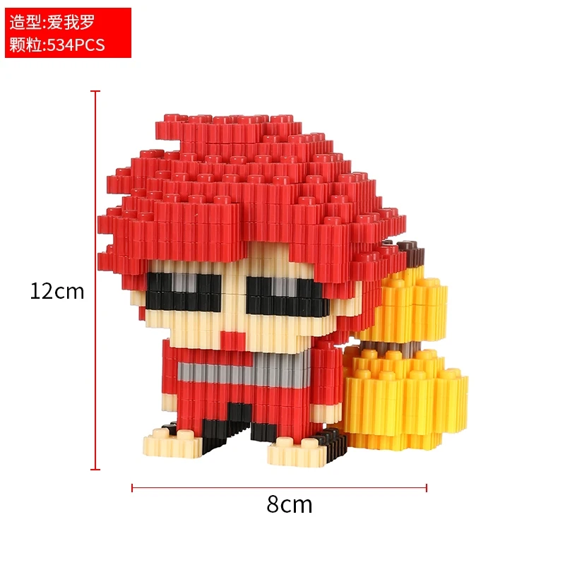 Hot Sale DIY Mini Cartoon Character Puzzle Toy DUZ Building Block Sets Plastic Educational Jigsaw Figure Toys for Kids Gifts