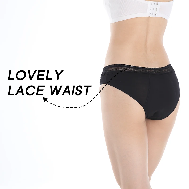 Shanhao OEM custom lace organic cotton bragas menstruales bamboo period leakproof panties womens menstrual panties