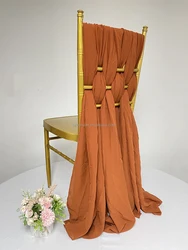 Ivory Chiffon Wedding Chair Sashes Cheap Sashes Chair Cover Wedding Ruffle Chair Sash