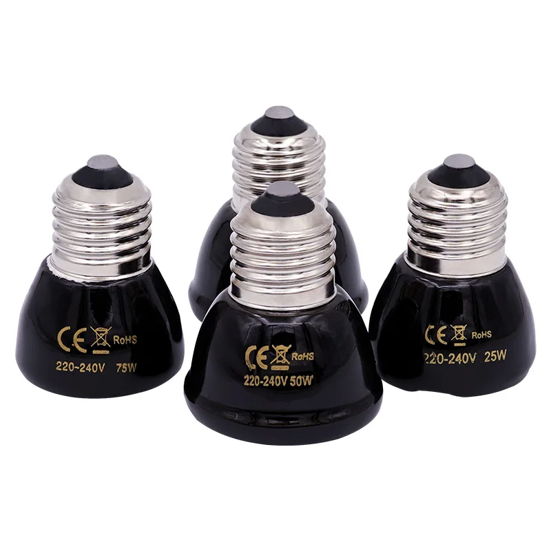 E27 Pet Heating Lamp Mini Infrared Ceramic Emitter Heat Bulb Pets Turtle Heating Light Box Warmer Light Bulbs