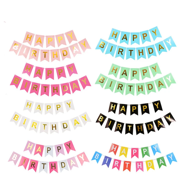 Украшения для вечеринки в честь первого дня рождения ребенка фотобудка с днем рождения флажки гирлянда флаги