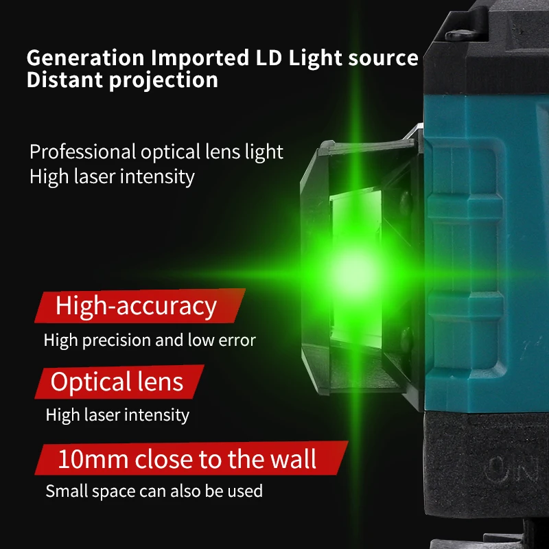 Digital online 4d 16 cross line green 360 rotating laser levels with remote control
