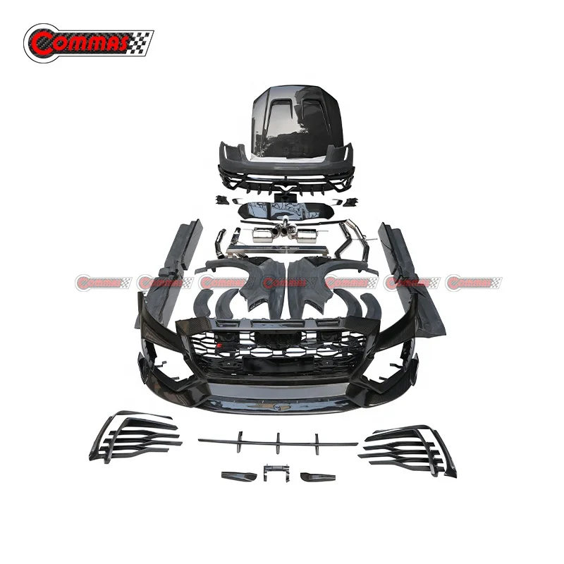 Carbon Fiber Body Kit Front Bumper Rear Spoiler Engine Cover Side Skirts Car Fender MSY Body Kit For Audi RSQ8  Bodykit