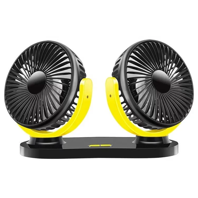 2024 360 Degree Rotatable Vehicle Upgraded Dual Head USB Fan for Car with Powerful Cooling