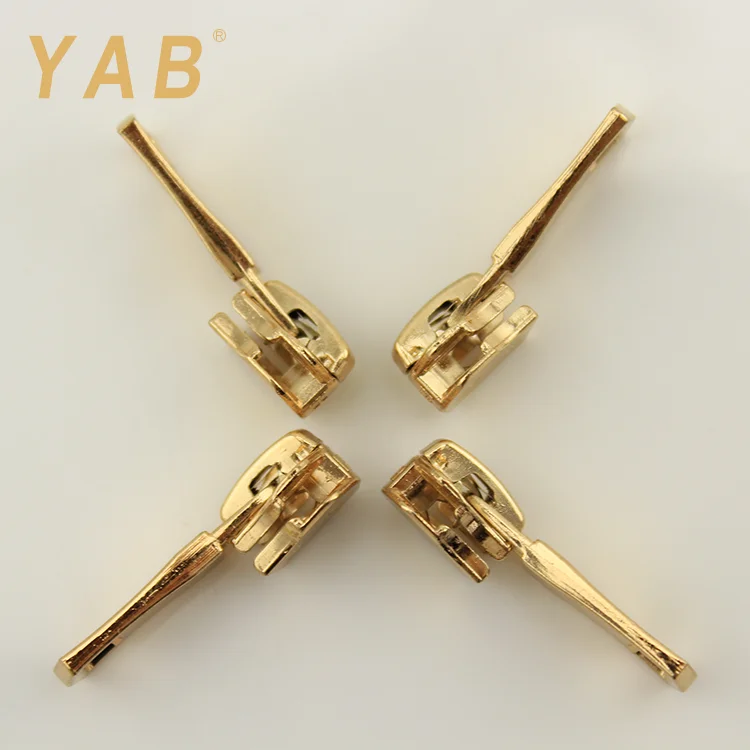 YAB Высококачественная фурнитура для сумок металлическая застежка-молния пользовательский выгравированный логотип золотая