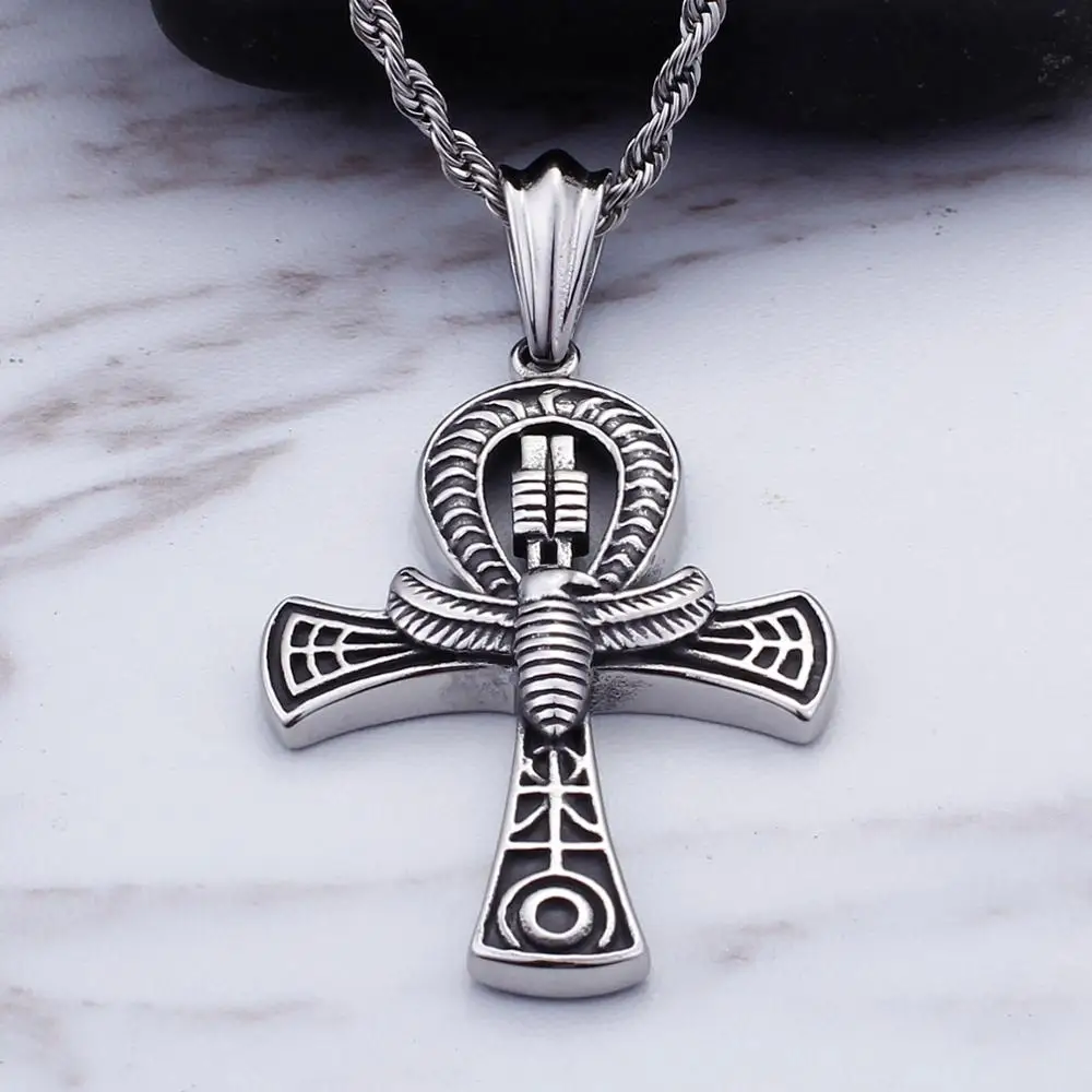 KALEN Vintage Stainless Steel Eagle Cross Pendant For Men