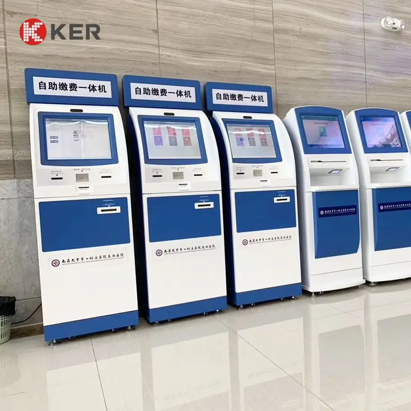 Smart Digital Card Reader Selfservice Terminal Printer Kiosk Cash Accept Self Service Check Out Hospital Kiosk