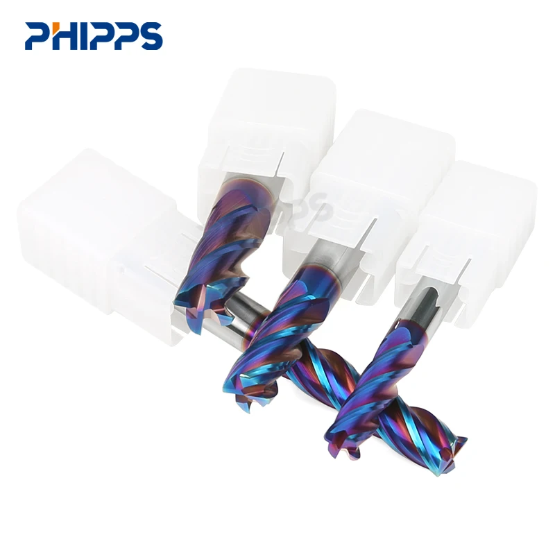 Chinese HRC65 2mm 3mm 6mm 12mm 4 flute solid carbide corner radius end mills cutter CNC milling cutter for steel