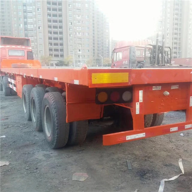 Second hand Good Quality 40ft trailer container flatbed used truck trailer full trailer low price for sale
