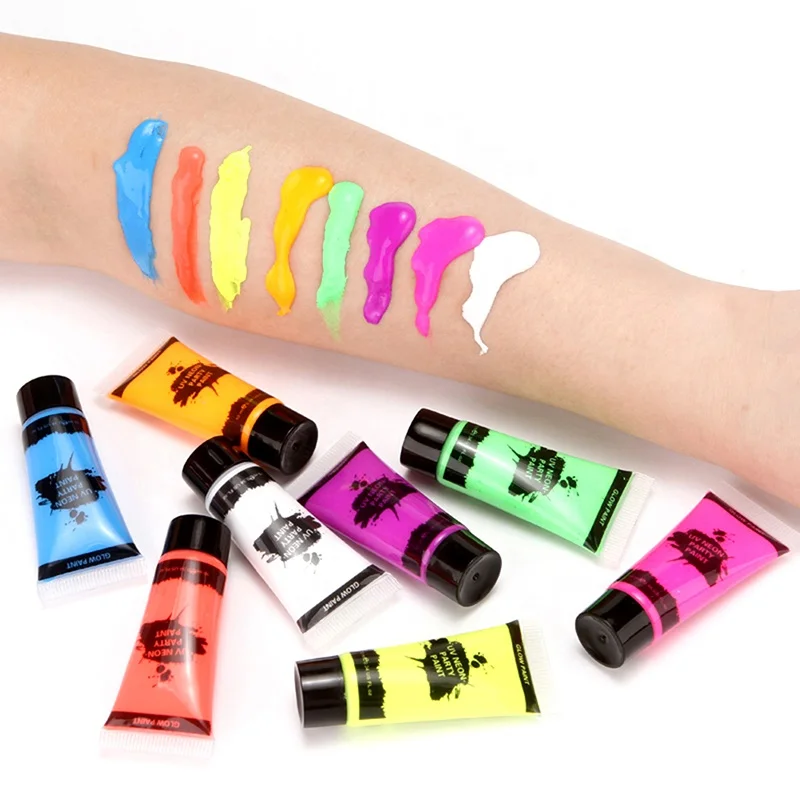 10ML Body Art Paint Neon Fluorescent Party Makeup Cosplay Glow Paint For Body Painting Halloween Carnival Make Up Props