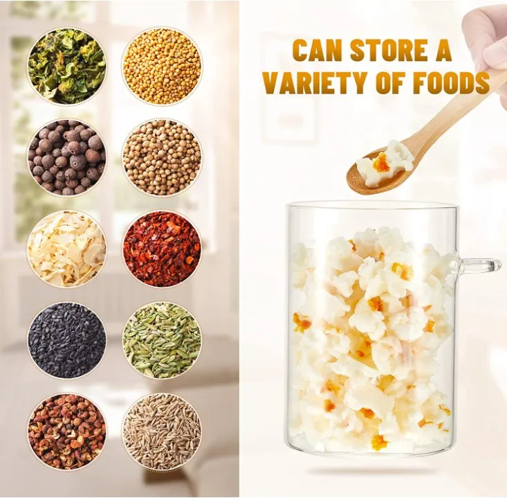 Лидер продаж стеклянная банка IKOO с широким горловым горлом боросиликатная кухонная для хранения набор стеклянных банок из боросиликатного материала кухни