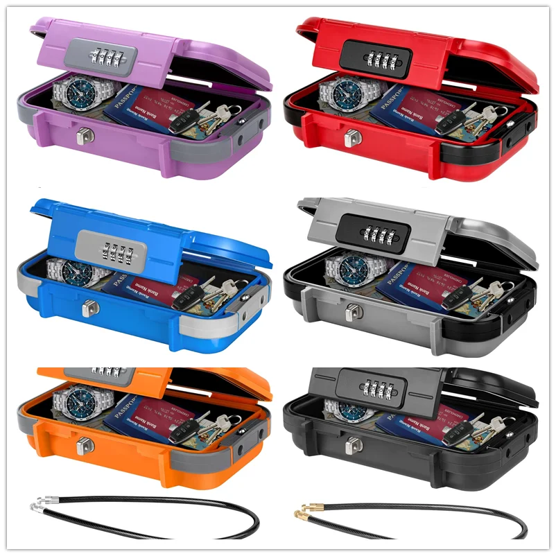 Waterproof Portable Safe Combination Lock Key Box Storage for Beach Travel Outdoor Lockbox Keybox abs case