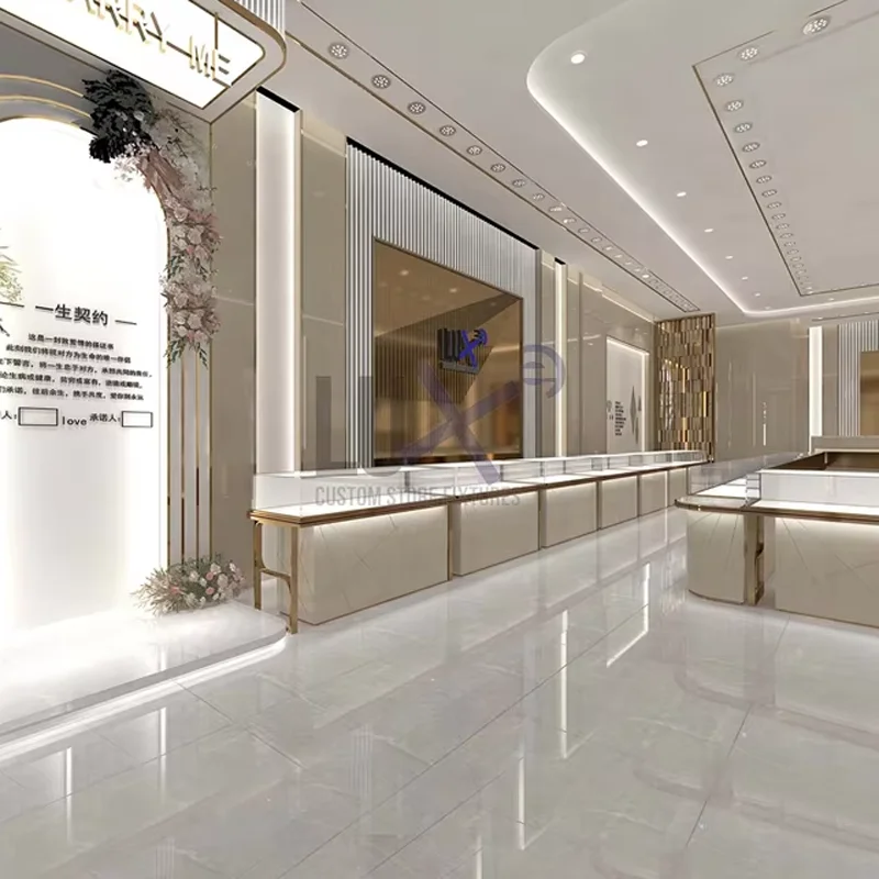 LUX Design Modern Luxury Jewelry Store Display Hot Sale Bespoke Jewelry Display Showcase High Quality Jewelry Display Stand
