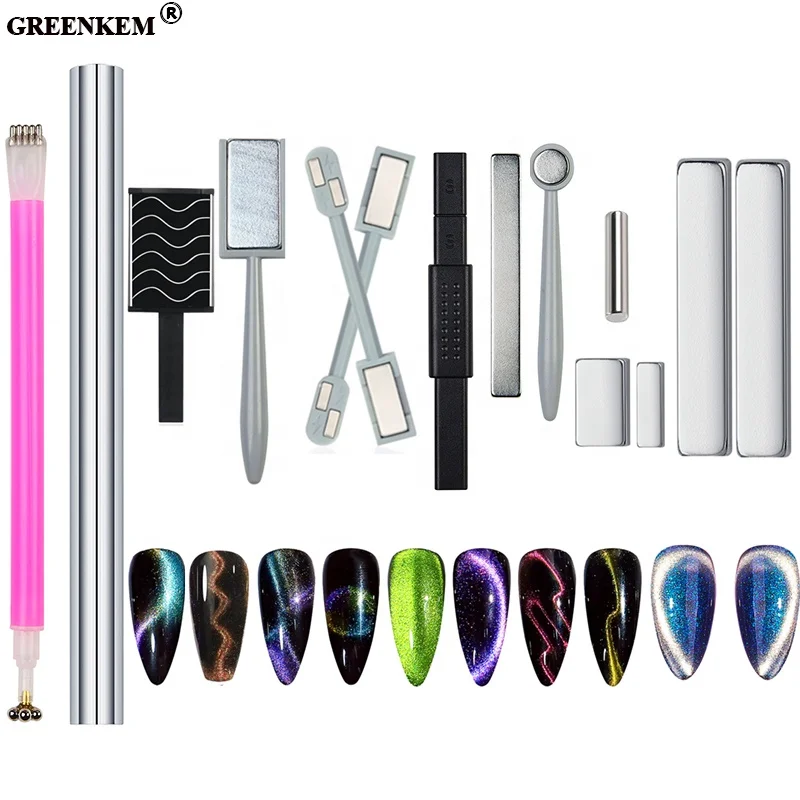 Multifunction Cat Eye Gel Strong Effect Magnet For Nail Art 16 Styles Double Head 3D Effect Magnetic Nail Art Tool