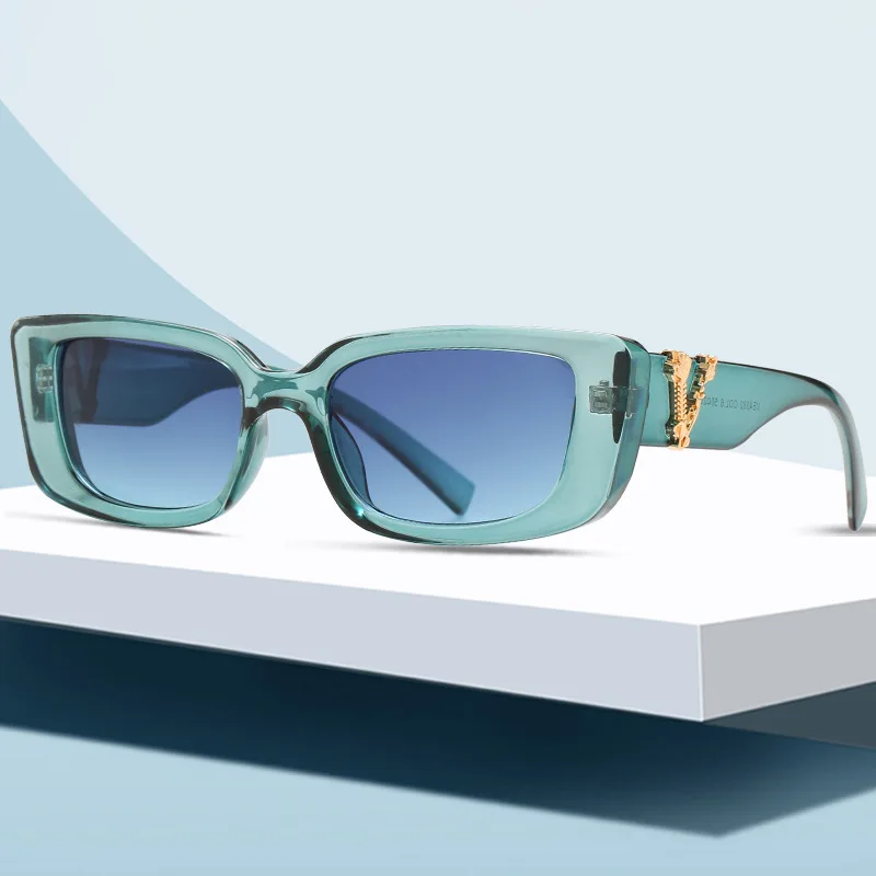 Retro Small Rectangle Gradient Quality Sunglasses Women Designer Sun Glasses Shades UV 400 Eye Protection Glass for Ladies