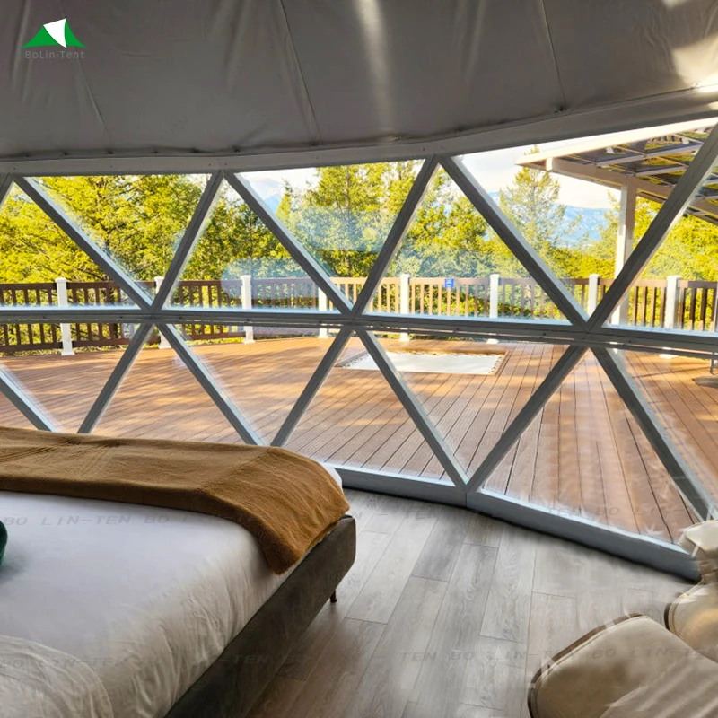 China Factory Innovative Design Space Capsule House Glass Dome House Tent Hybrid Domes