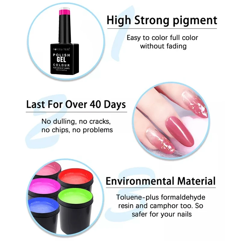 High Strong Pigment Lasting More Than 40 Days Nail Salon Supplies Professional Uv Led Oem Gel Polish