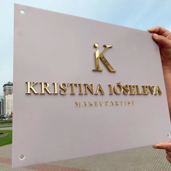 company logo design metal sign letters business name sign store front sign Gold Mirror Stainless Steel 3d Metal Letter