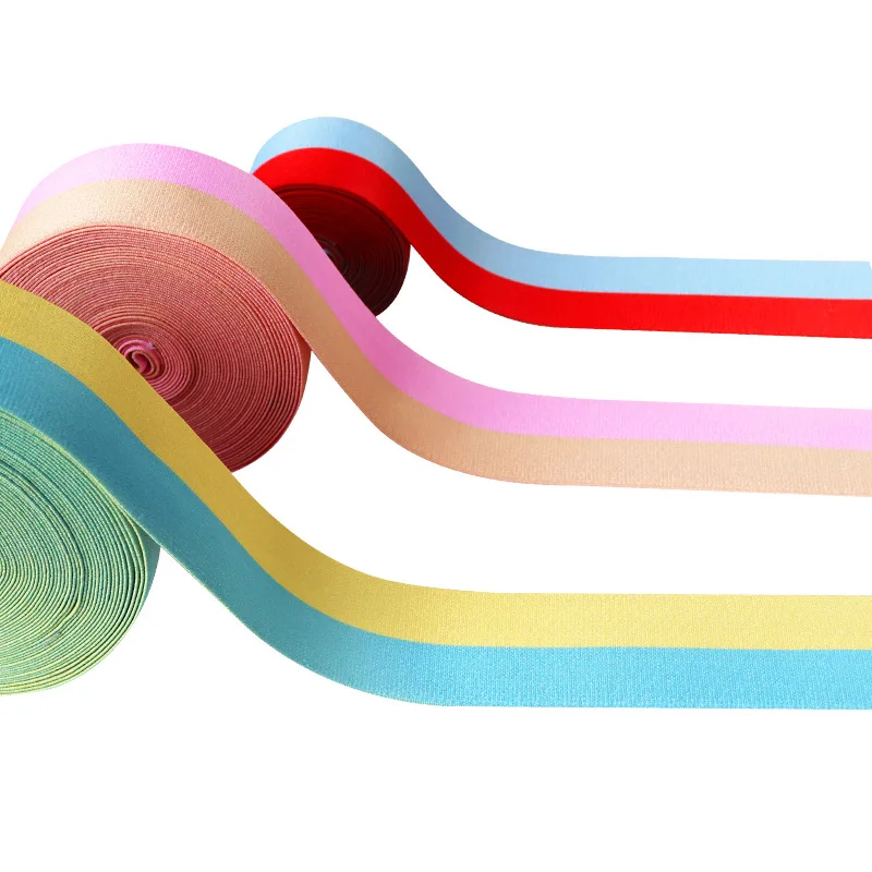 Custom Logo Elastic Webbing Strap Knitted Jacquard Web Pattern Nylon Polyester Spandex Rubber Elastic Band