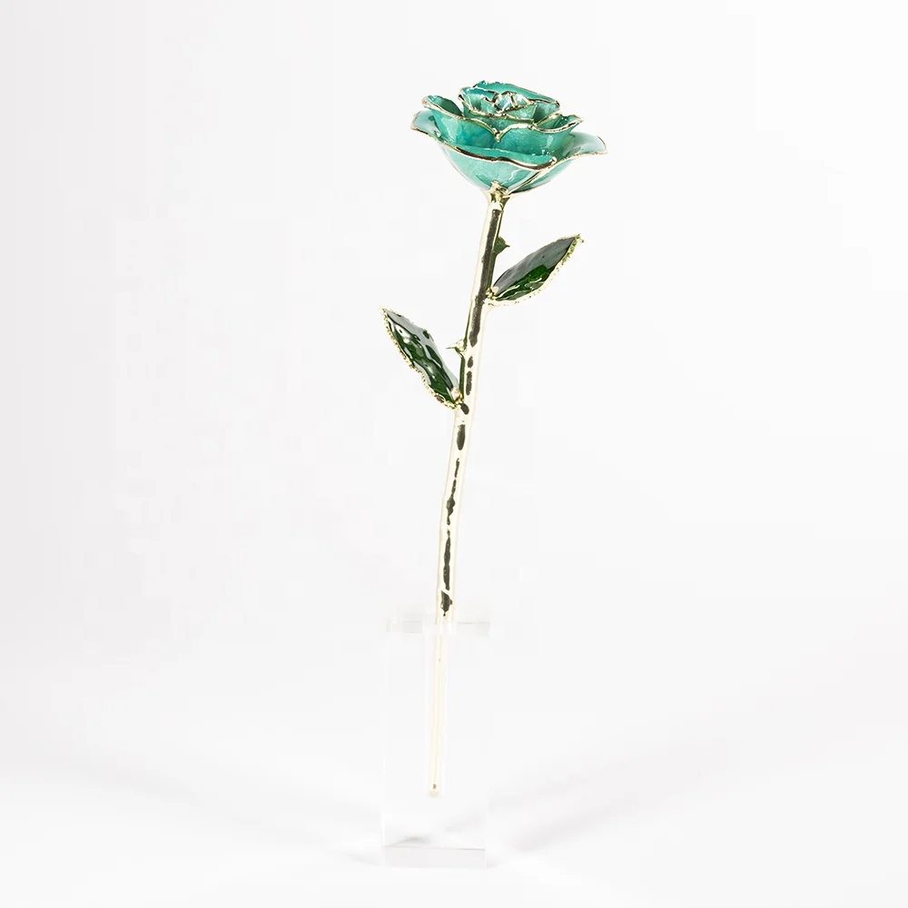 24k gold Eternal Rose Flower  preserved fresh flower Tiffany blue wholesale preserved rose