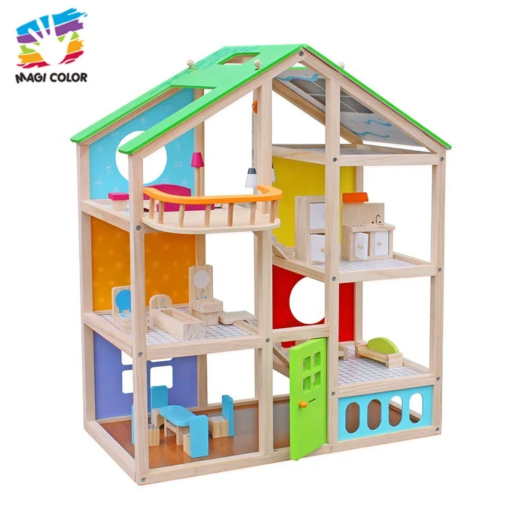 OEM ODM small wooden dolls house furniture for kids W06A281