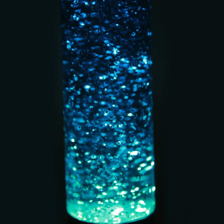 
15 inch fashionable luxury designer union ocean blue color cylinder floor shaped decor 3d led glitter light bedside lava lamp 