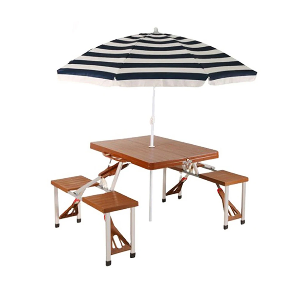 ABS plastic portable folding picnic table chair with umbrella hole