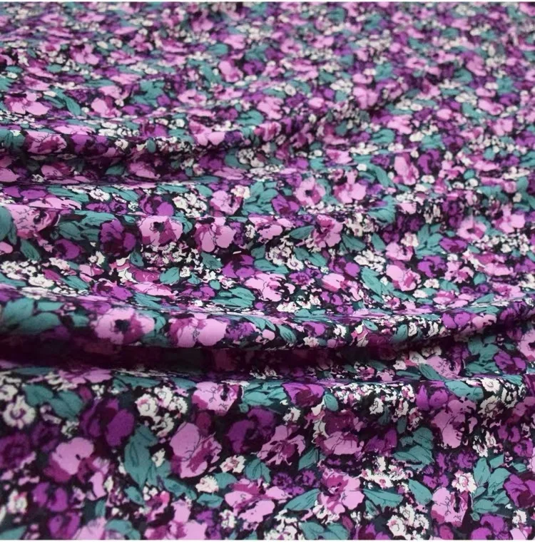 WI-B07-00102 новый продукт; Модные и элегантные; Обувь фиолетового цвета с цветочным рисунком креп шифоновая ткань для платья не прозрачная