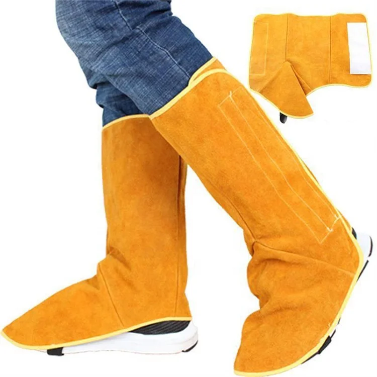 Fire retardant splash leather  cow split leather r welder leg protection foot protection Welding  spats
