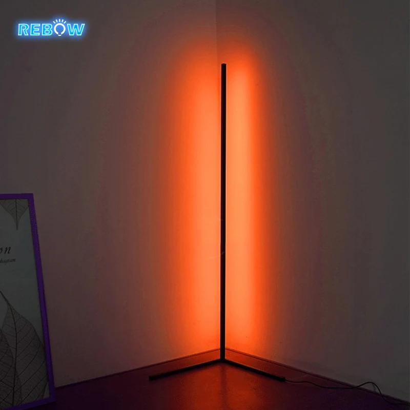  Rebow Прямая поставка гостиничный нордический декоративный стоячий rgb arc гостиная современный дизайнерский Угловой светодиодный Современный напольный