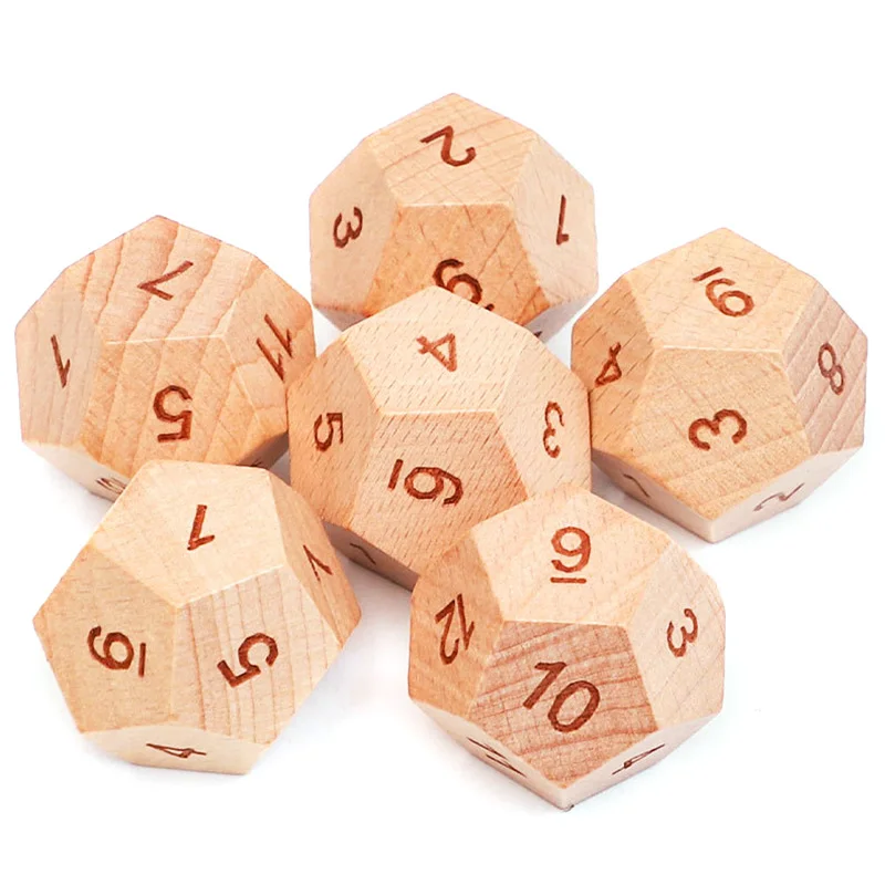 Wholesale Factory Price Custom 12 Sided Dice Dnd Rpg Games Natural Blank Wood D 20 Wooden Dice Big