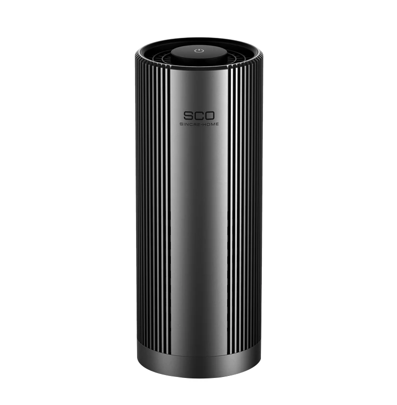 KATALD Hot Selling Portable Black Aluminum Alloy Car Air Purifier with TVOC Air Quality Sensor