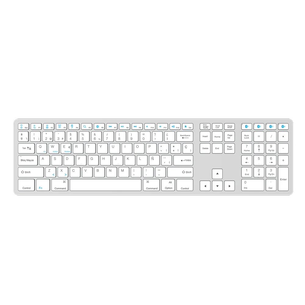  Oem Высококачественная клавиатура беспроводная испанская раскладка bluetooth teclado голографическая для
