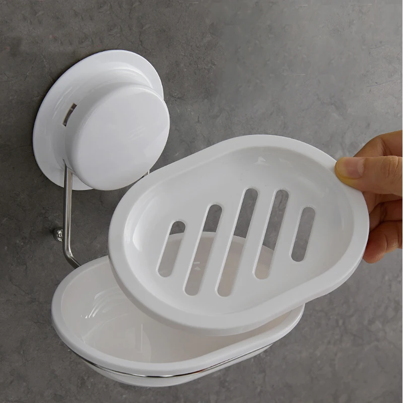 Wall mount suction cup bathroom kitchen shower soap Dish  soap holder