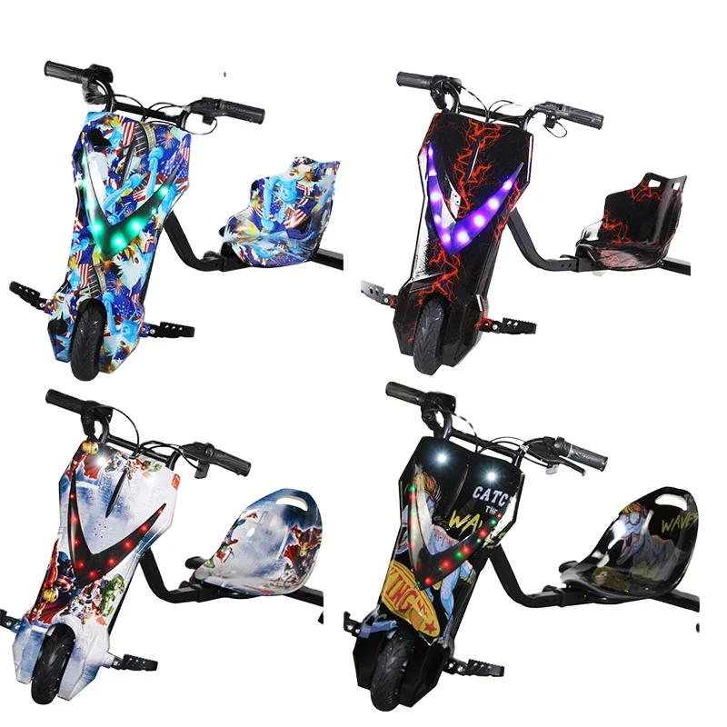 Kids electric scooters 360 go cart  3 wheels electric drifting three wheel trike drift scooter for kids