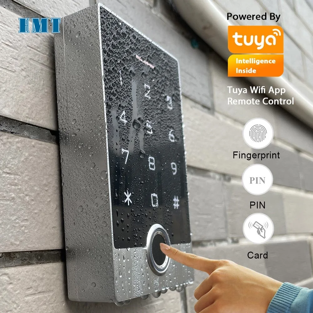 IP68 Waterproof Tuya APP WiFi Keypad Touch Screen Fingerprint Rfid Access Control Reader fingerprint biometric reader
