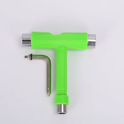 All-in-One Skate Tools Portable Skateboard T Tool Accessory with T-Type Allen Key and L-Type Phillips Head Wrench Screwdriver