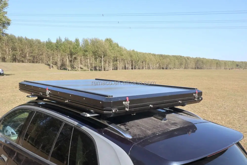 Hot Sale Uk Camper Triangle Hardshell RTT Super Lightweight Hard Shell Car Roof Top Tent With Rack