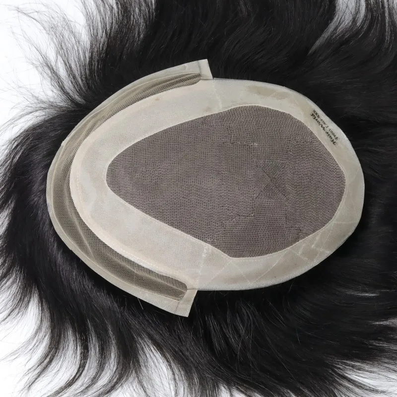 P2-3-8 Custom Human Hair Wholesale Swiss Lace Mono Natural Toupee Men Hair